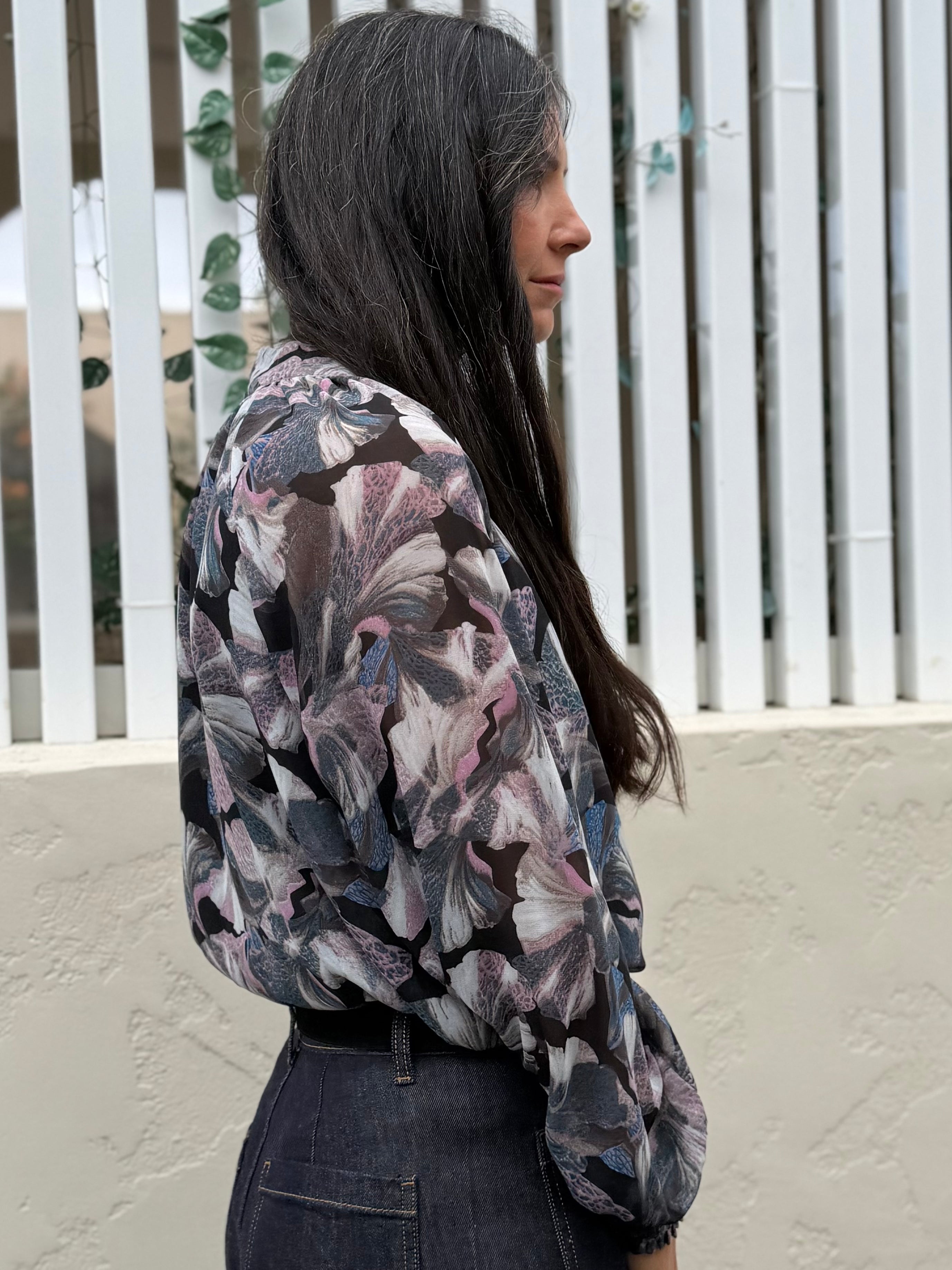 Midnight Bloom Long Sleeve Top