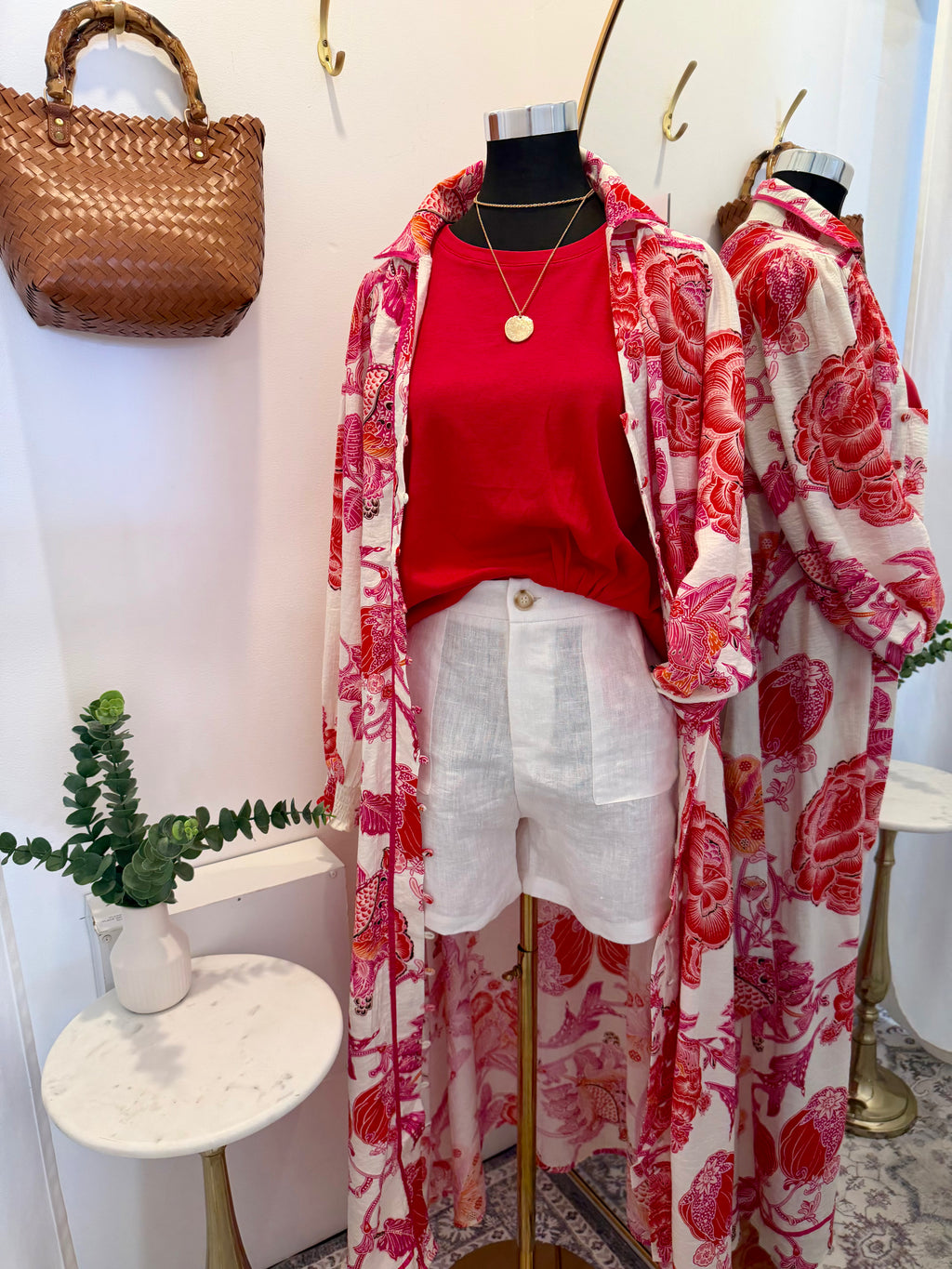 Hibiscus Breeze Shirt Dress