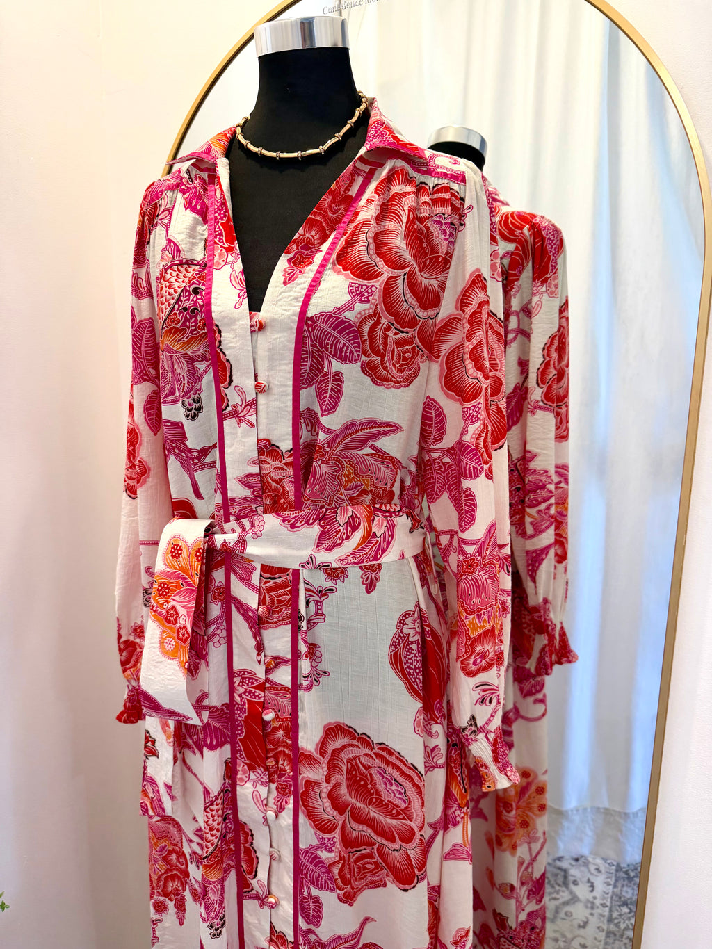 Hibiscus Breeze Shirt Dress