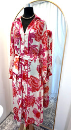 Hibiscus Breeze Shirt Dress
