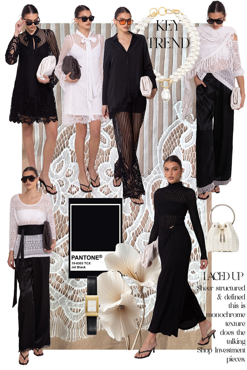 The Noir Romance Lace Hem Blouse