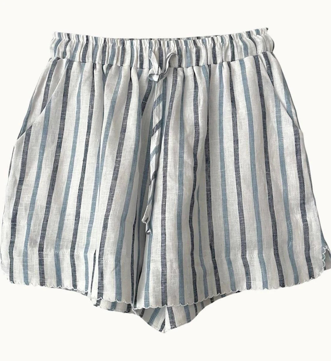 Coastal Stripe Linen Shorts