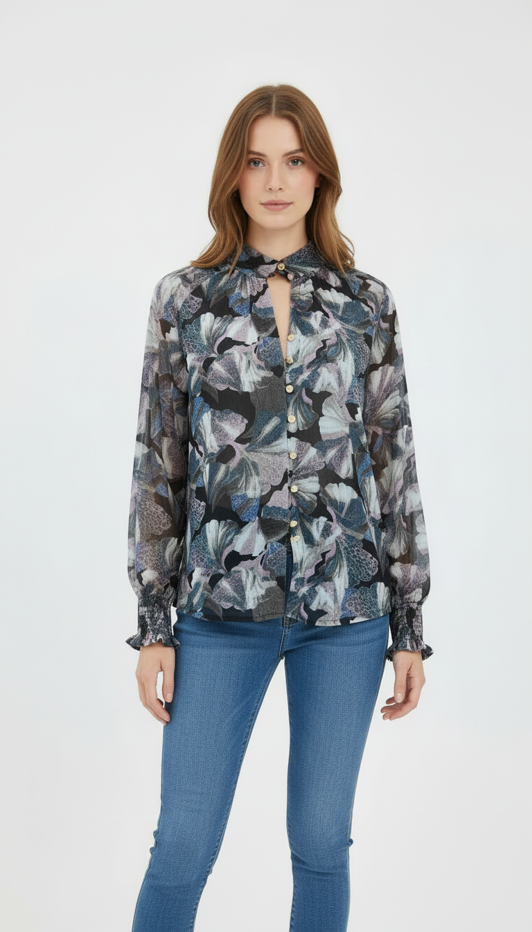 Midnight Bloom Long Sleeve Top