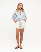 Zara Stripe Tie-Front Shirt