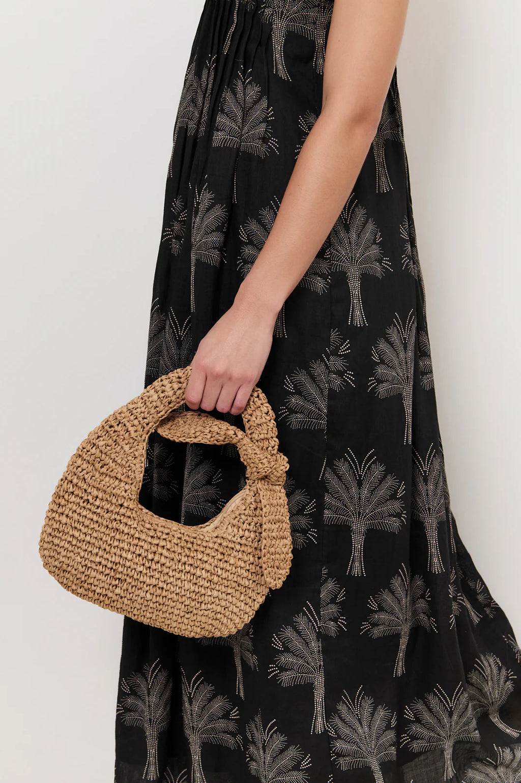Bow Handle Mini Basket Bag -  2 colours