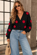 Noir Rosette Cardigan