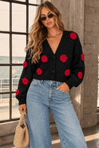 Noir Rosette Cardigan