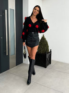Noir Rosette Cardigan