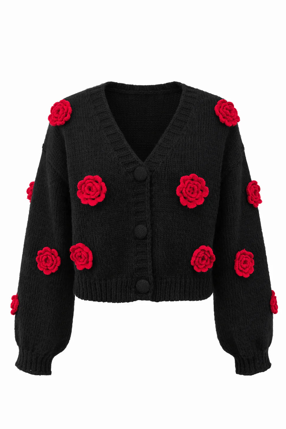 Noir Rosette Cardigan