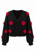 Noir Rosette Cardigan