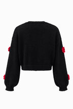 Noir Rosette Cardigan