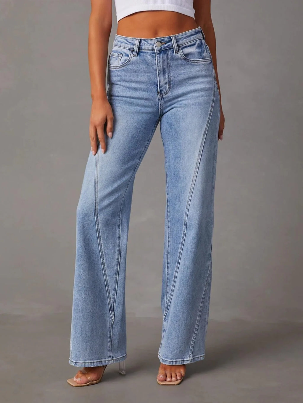 Sculpt Mid Wash Wide Leg Jeans