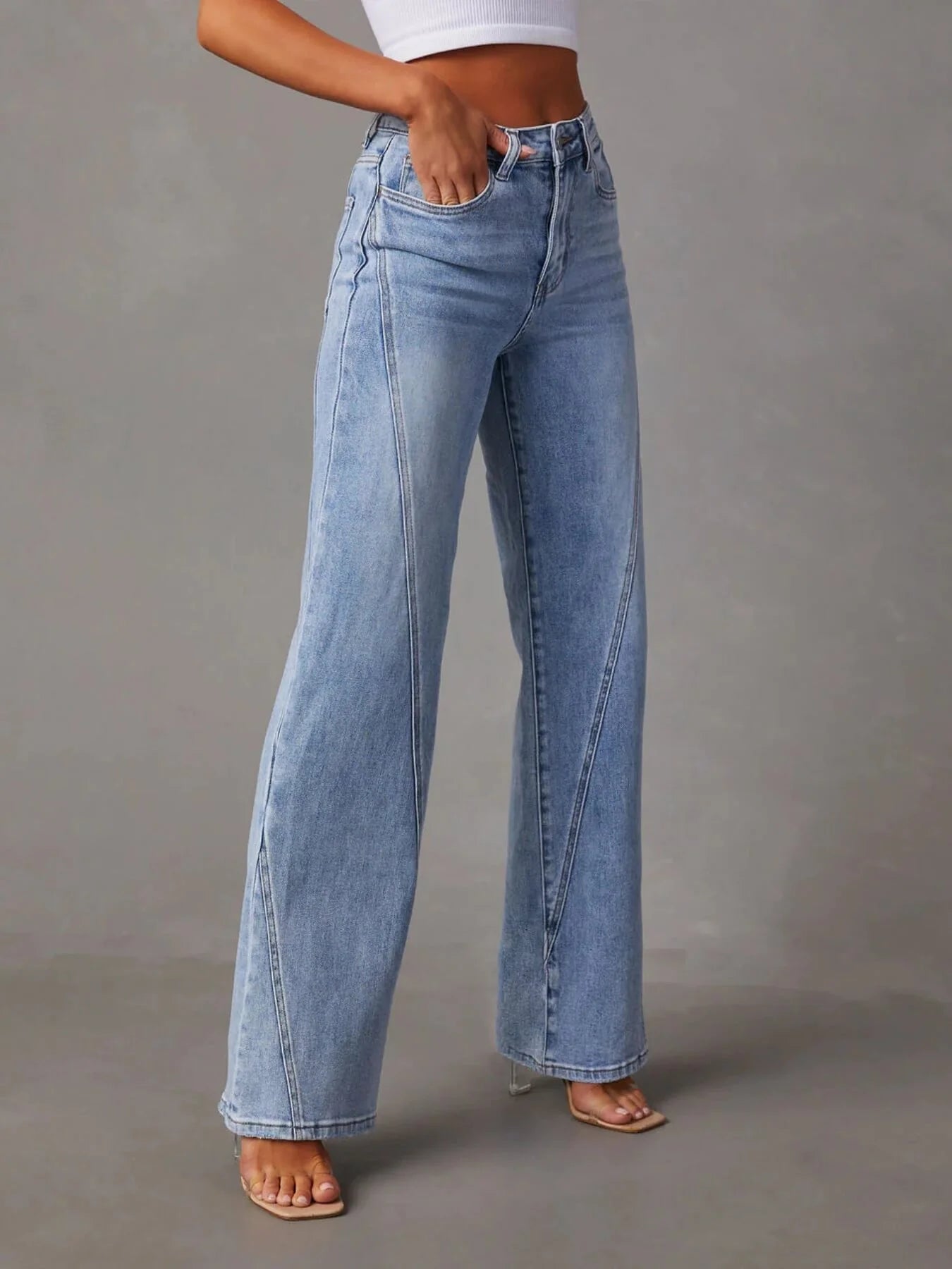 Sculpt Mid Wash Wide Leg Jeans