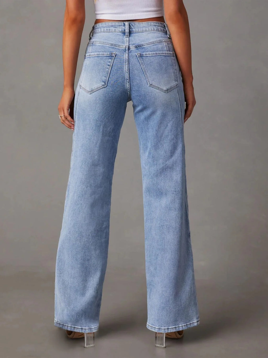 Sculpt Mid Wash Wide Leg Jeans