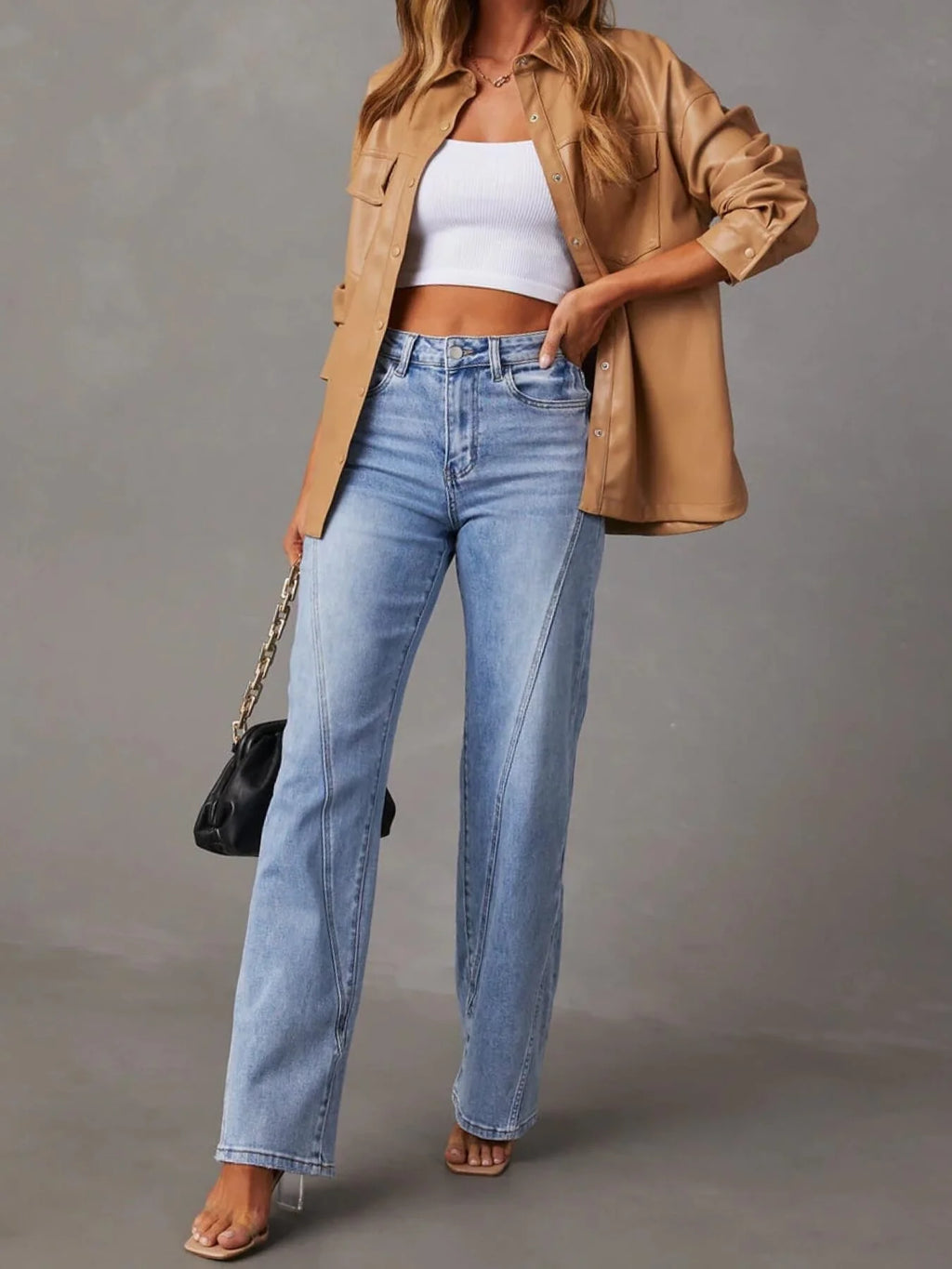 Sculpt Mid Wash Wide Leg Jeans