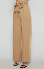 Paper Bag Wide Leg Pants - Camel