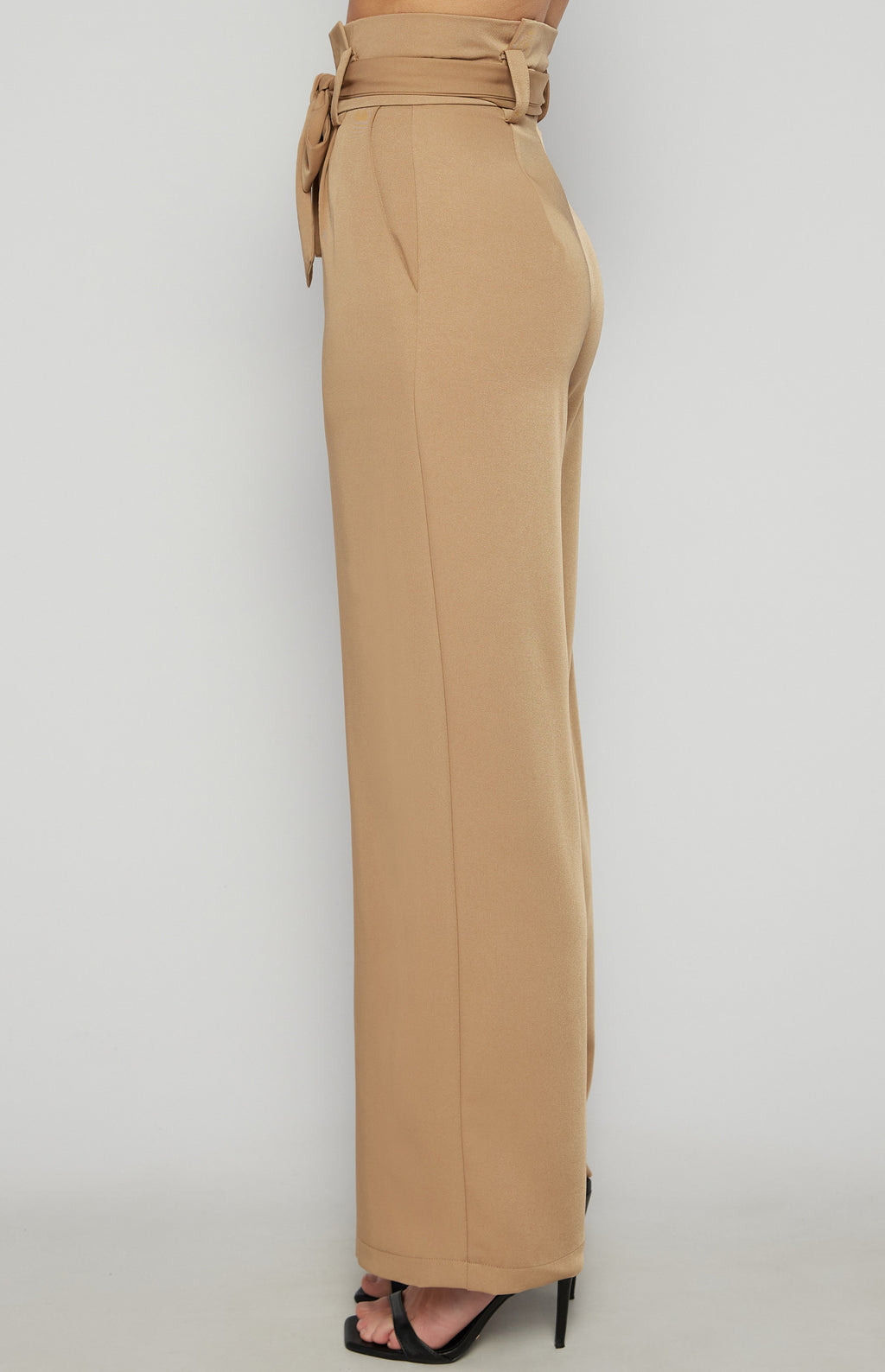 Paper Bag Wide Leg Pants - Camel