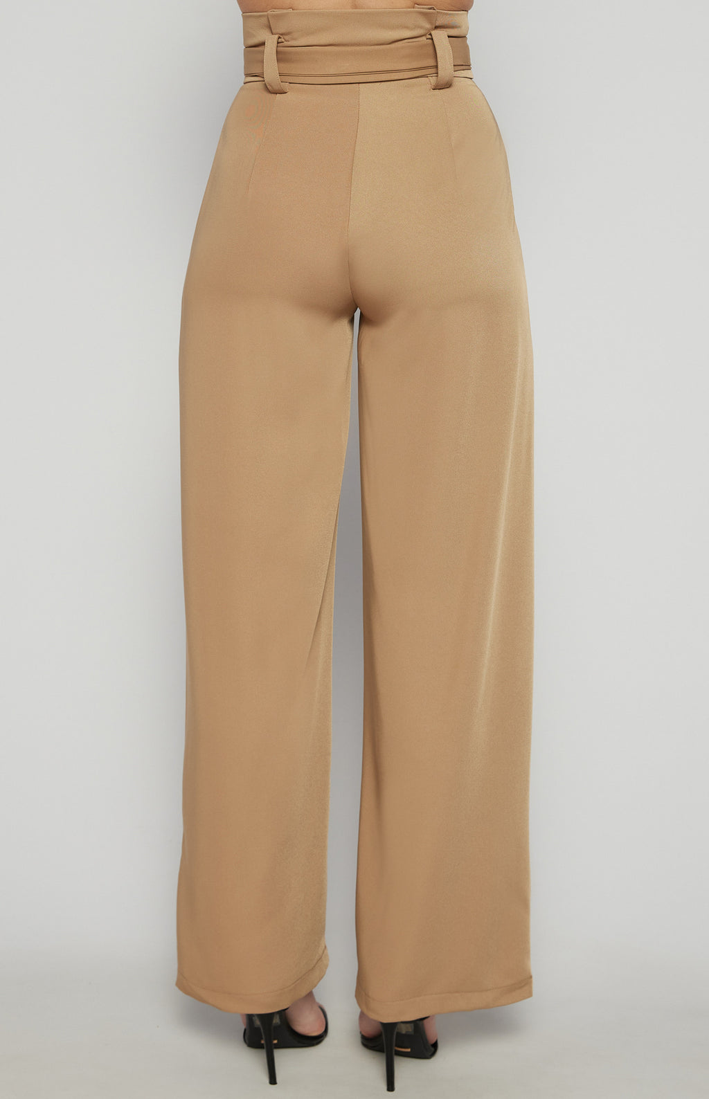 Paper Bag Wide Leg Pants - Camel