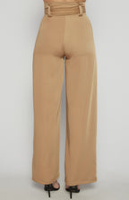 Paper Bag Wide Leg Pants - Camel