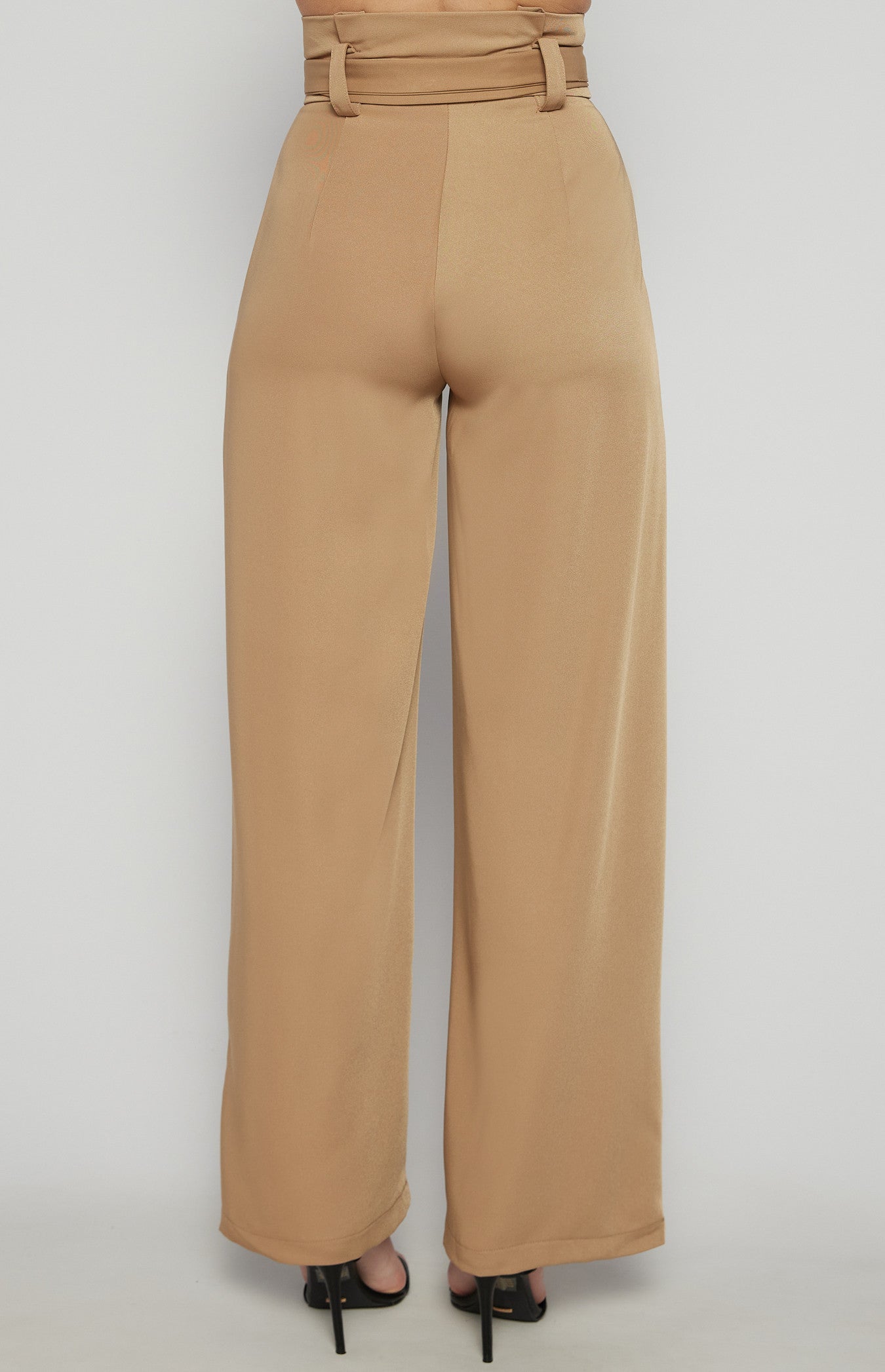 Paper Bag Wide Leg Pants - Camel