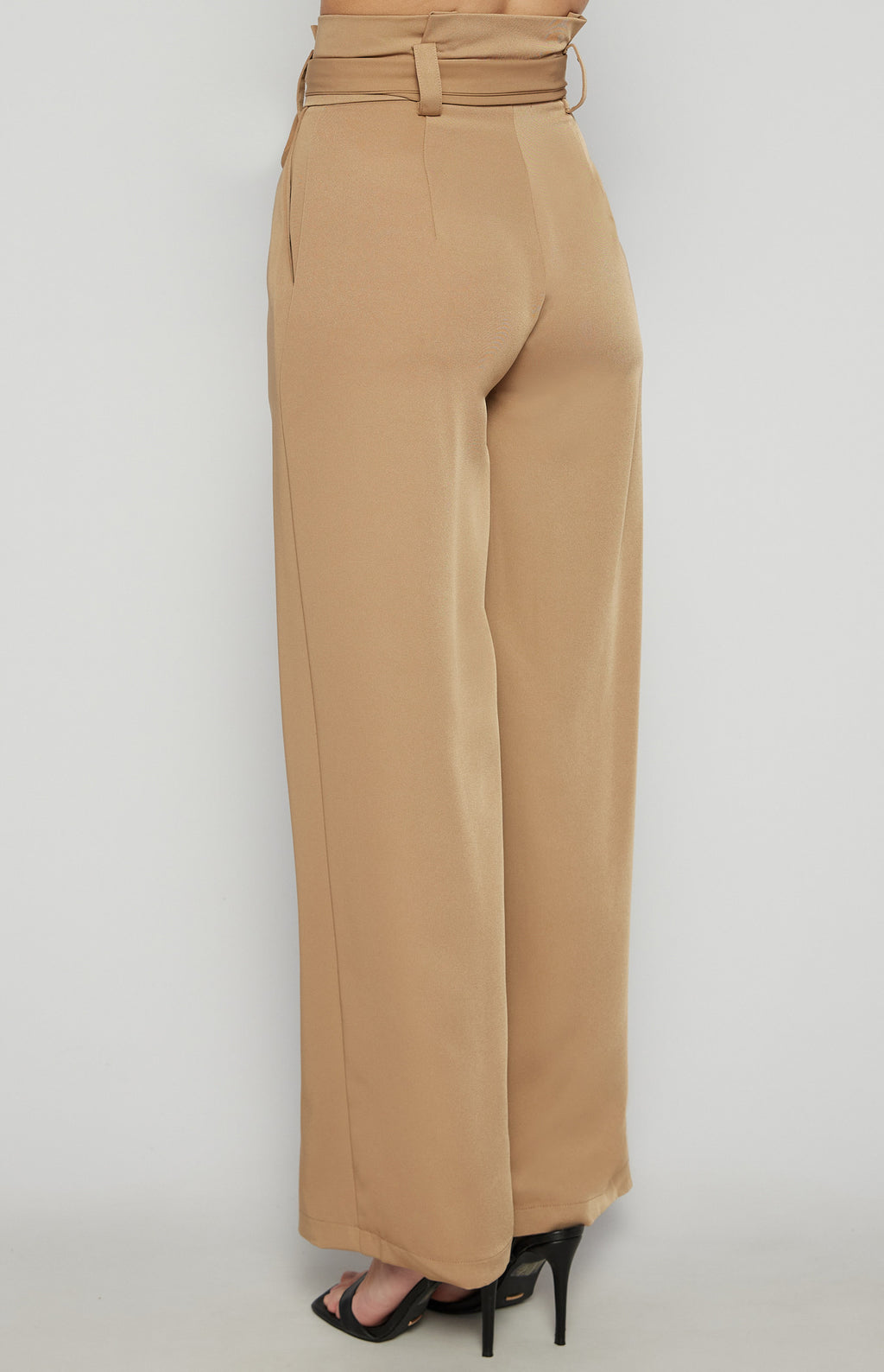 Paper Bag Wide Leg Pants - Camel