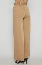 Paper Bag Wide Leg Pants - Camel