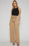 Paper Bag Wide Leg Pants - Camel