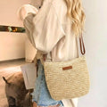 Boho Woven Crossbody Bag - Sand