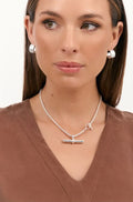 Toggle Detail Interest Chain Necklace - Silver