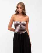LUCIANA CONTRAST DRESS - Black & White