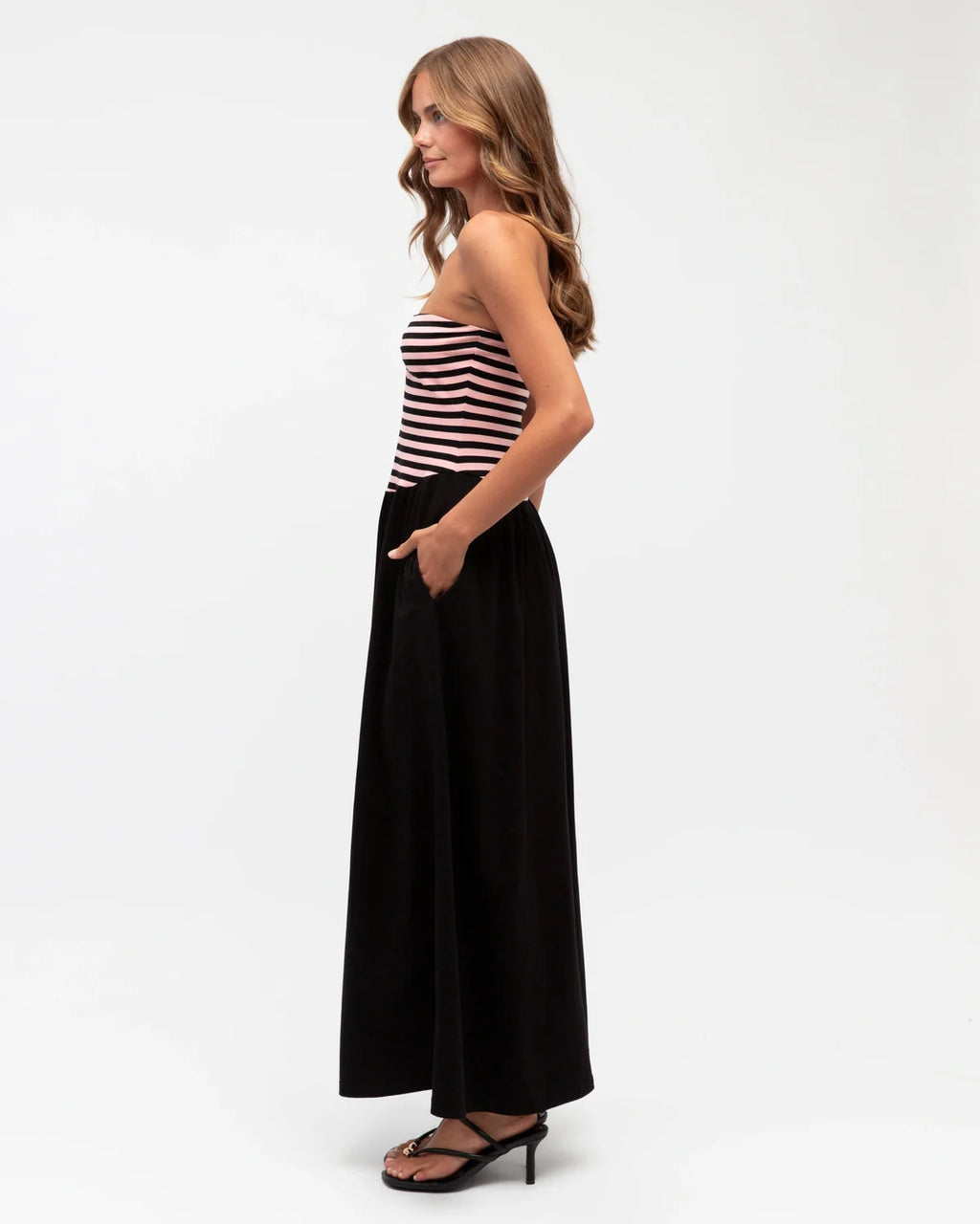 LUCIANA CONTRAST DRESS - Black & White