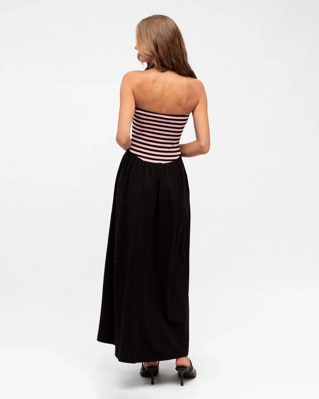 LUCIANA CONTRAST DRESS - Black & White