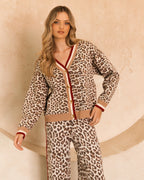 Savanna Chic Leopard Stripe Cardigan
