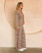 Savanna Chic Leopard Stripe Cardigan