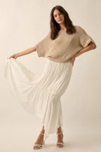The Isla Ribbed Knit Sweater - Beige