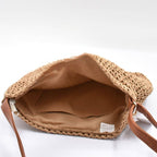 Boho Woven Crossbody Bag - Camel