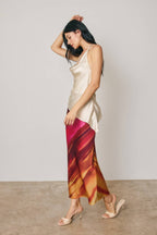 Watercolour Sunset Pull-On Maxi Skirt