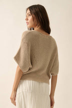 The Isla Ribbed Knit Sweater - Beige