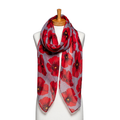 Grey & Red Poppy Scarf