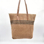 Woven Shoulder Tote Bag - Camel