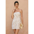 Tropical Haze Strapless Mini Dress