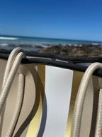 The Anywhere Tote Neoprene Bag - 2 Piece Set - Beige & Gold