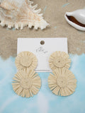 Sun-Kissed Raffia Earrings - Beige