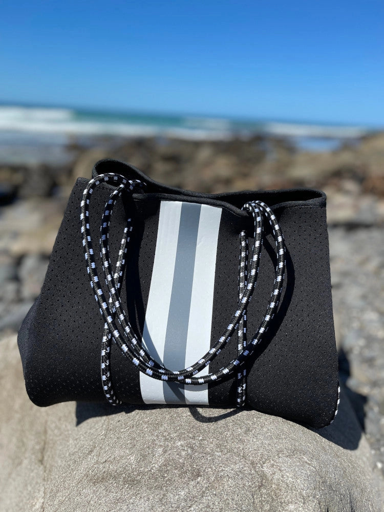 THE ANYWHERE TOTE Neoprene Bag - 2 Piece Set - Black & Grey