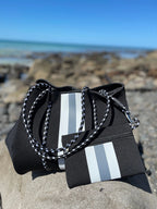 THE ANYWHERE TOTE Neoprene Bag - 2 Piece Set - Black & Grey
