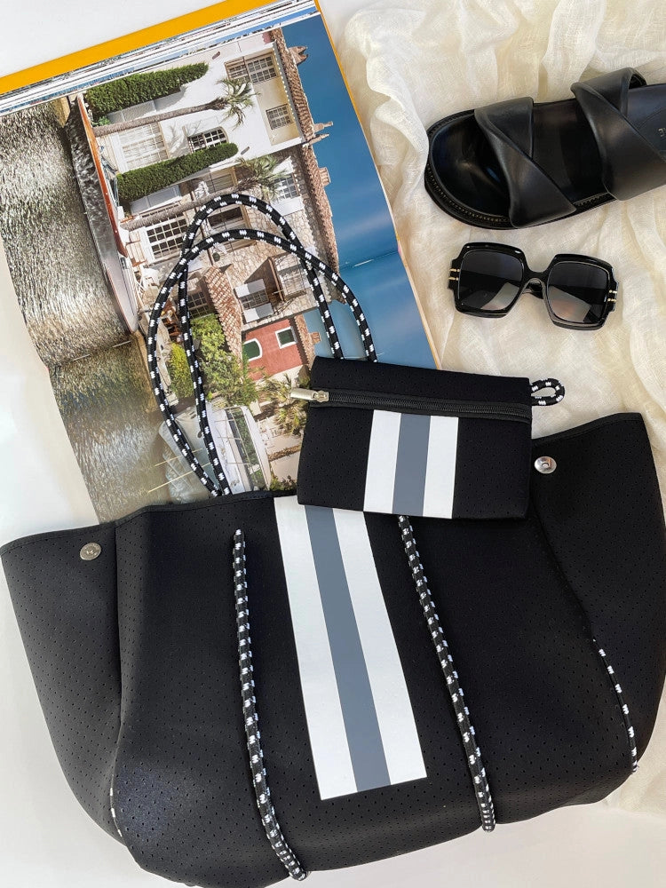 THE ANYWHERE TOTE Neoprene Bag - 2 Piece Set - Black & Grey