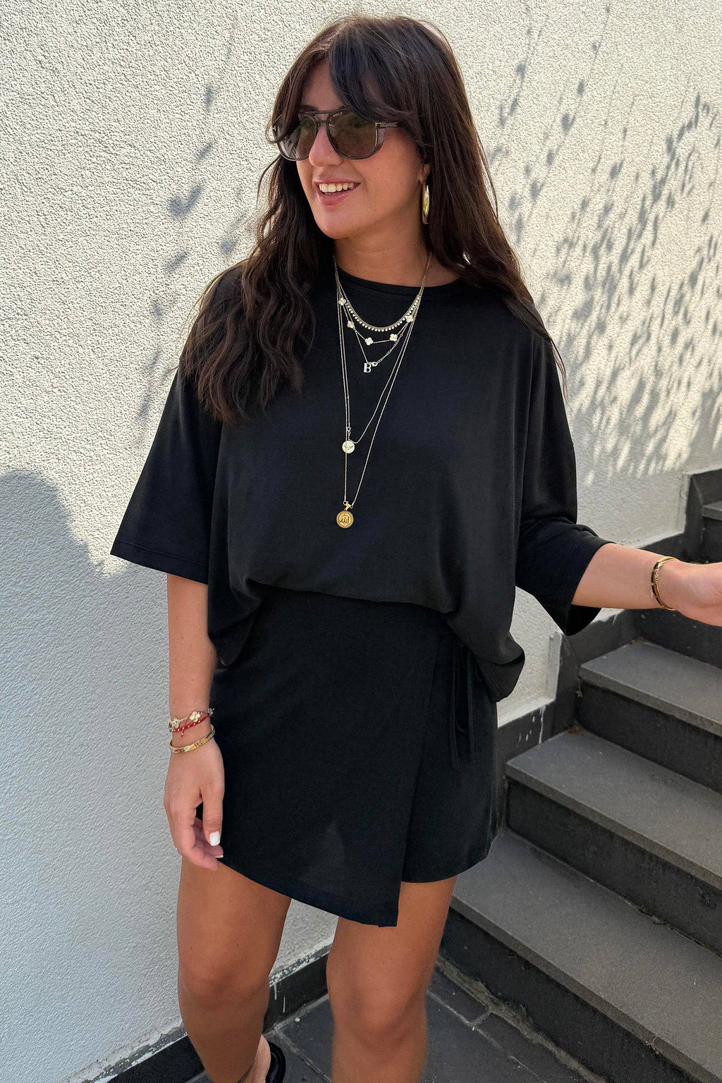 Laurel Oversize Tee & Wrap Mini Skort Set