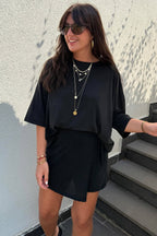Laurel Oversize Tee & Wrap Mini Skort Set