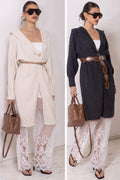 THE STEPH HOODED LONG CARDIGAN - Winter White