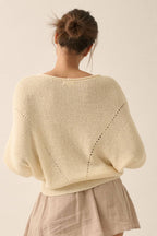 The Isla Ribbed Knit Sweater - Cream